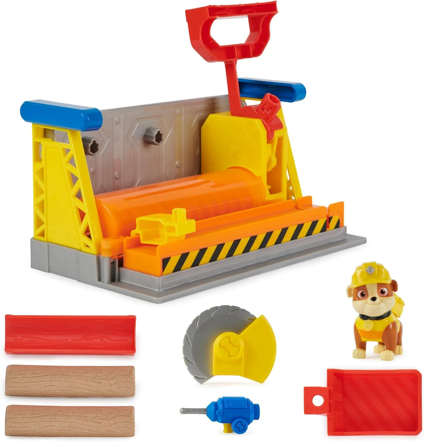 Rubble & Crew, Rubble’s Workshop Playset, Construction Toys with Kinetic Build-It Sand & Rubble Action Figure, Kids Toys for Boys & Girls Ages 3 