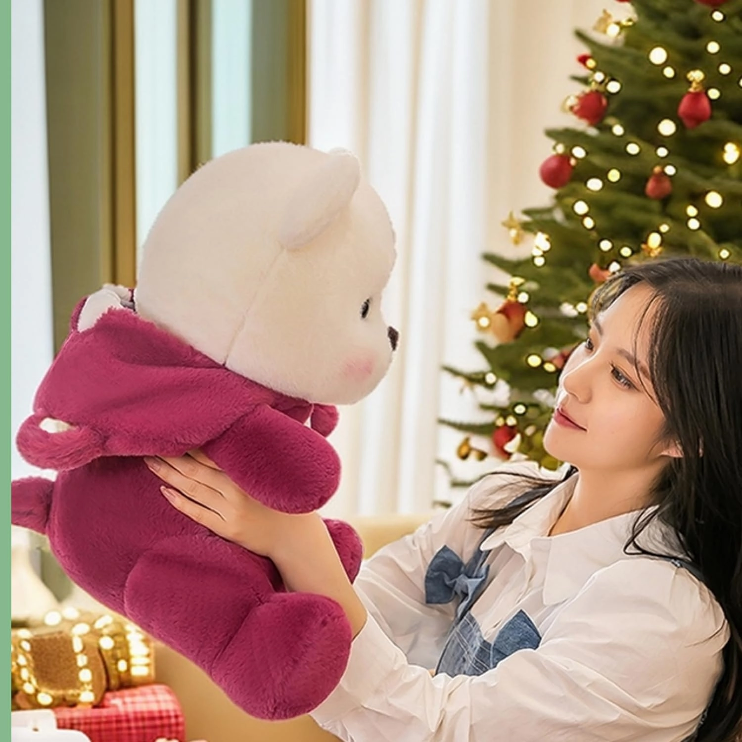Ryttir 15.7 Inch Chubby Big Bear Stuffed Animal, Adventure Stuffed Teddy Bears Toy, Brave Boy's and Girl's Room Decor, Funny Gift for Kids and Women