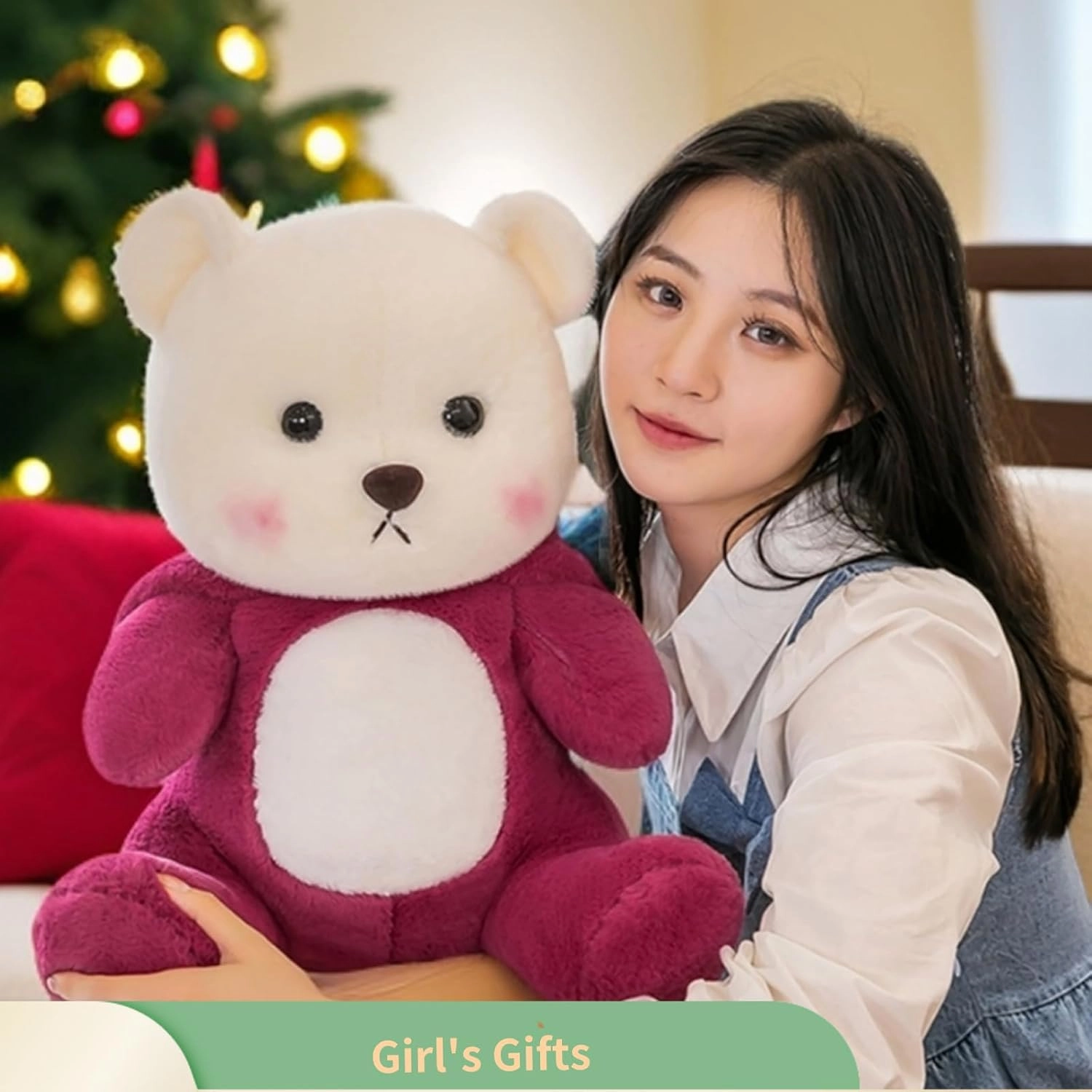 Ryttir 15.7 Inch Chubby Big Bear Stuffed Animal, Adventure Stuffed Teddy Bears Toy, Brave Boy's and Girl's Room Decor, Funny Gift for Kids and Women