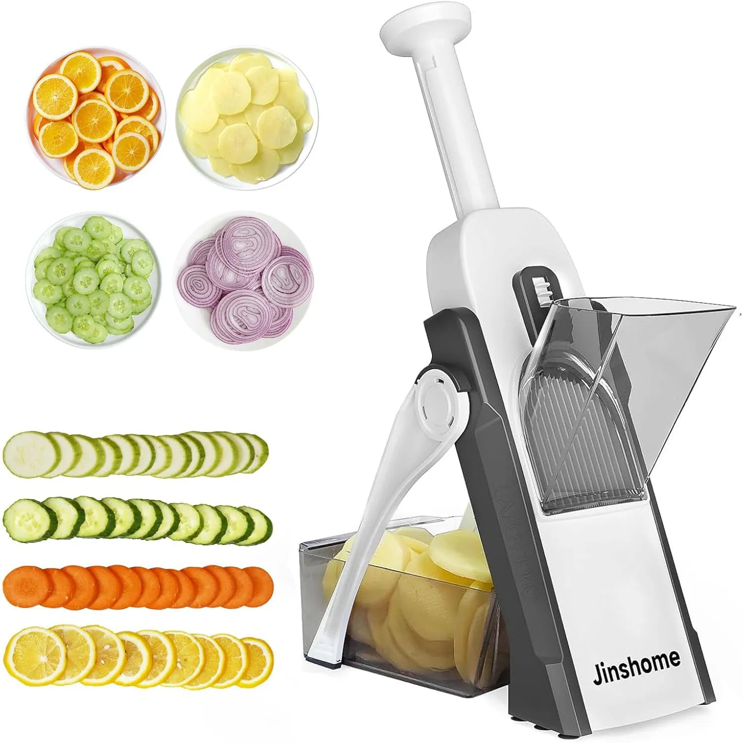 Safe Mandoline Slicer for Kitchen, Potato Chip Slicer,Vegetable Cucumber Slicer With Thickness Adjustable Kitchen Faster Slicer Artifact (Only Slicer) Gray