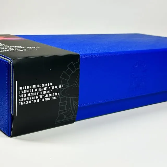 Sage’s Deck Box Chest for TCG 405mm x 200mm x 95mm Deck Box for Collectible Card Games CCG Trading Card Game Deck Storage with 5 Deck Boxes and Playmat (Blue)