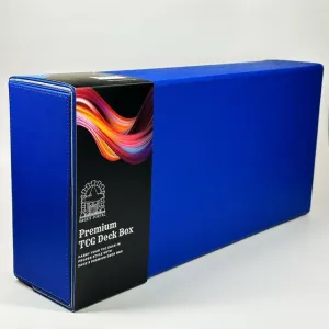 Sage’s Deck Box Chest for TCG 405mm x 200mm x 95mm Deck Box for Collectible Card Games CCG Trading Card Game Deck Storage with 5 Deck Boxes and Playmat (Blue)