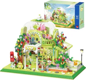 samou Botanical Garden Greenhouse Building Set, Creative DIY Flower Friends House Building with LED Light, Build a Greenhouse Model, Great Gift for Kids and Adults (1490 Pieces)