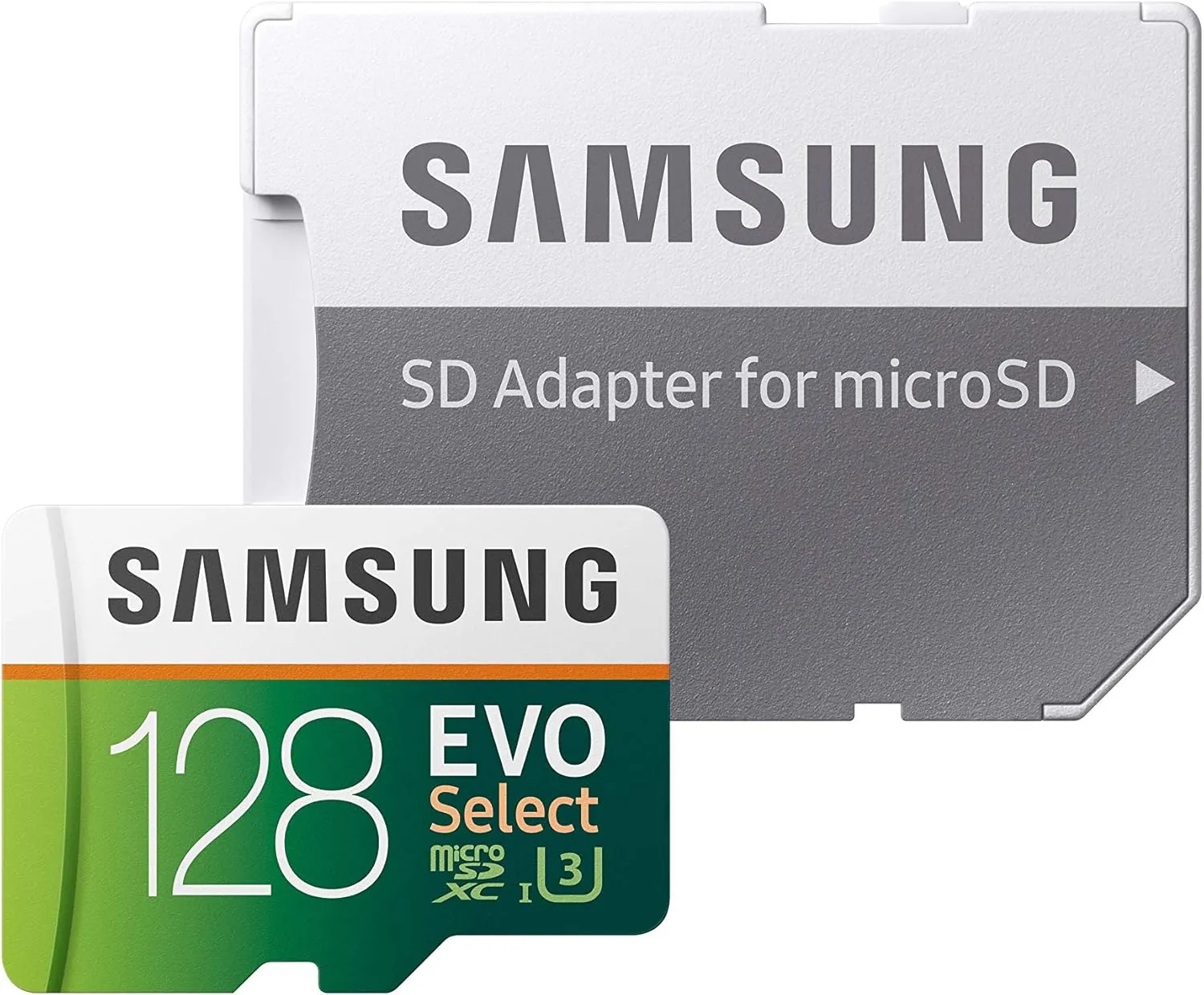 SAMSUNG: EVO Select 128GB MicroSDXC UHS-I U3 100MB/s Full HD & 4K UHD Memory Card with Adapter (MB-ME128HA)
