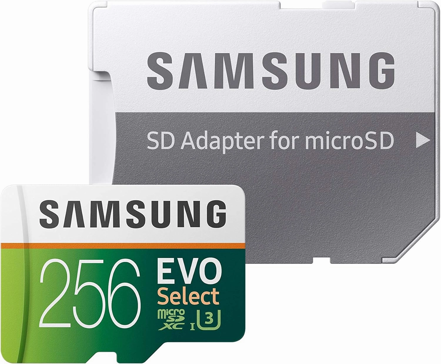 SAMSUNG ELECTRONICS EVO Select 256GB MicroSDXC UHS-I U3 100MB/s Full HD & 4K UHD Memory Card with Adapter (MB-ME256HA)