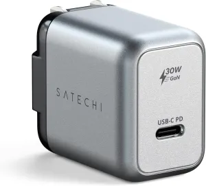 Satechi 30W USB C Charger Block – Supports Power Delivery – Fast Compact Wall Charger for MacBook Pro, MacBook Air, Google Pixelbook, ThinkPad, Dell XPS, iPad Pro, Galaxy S22, iPhone 16/15/14