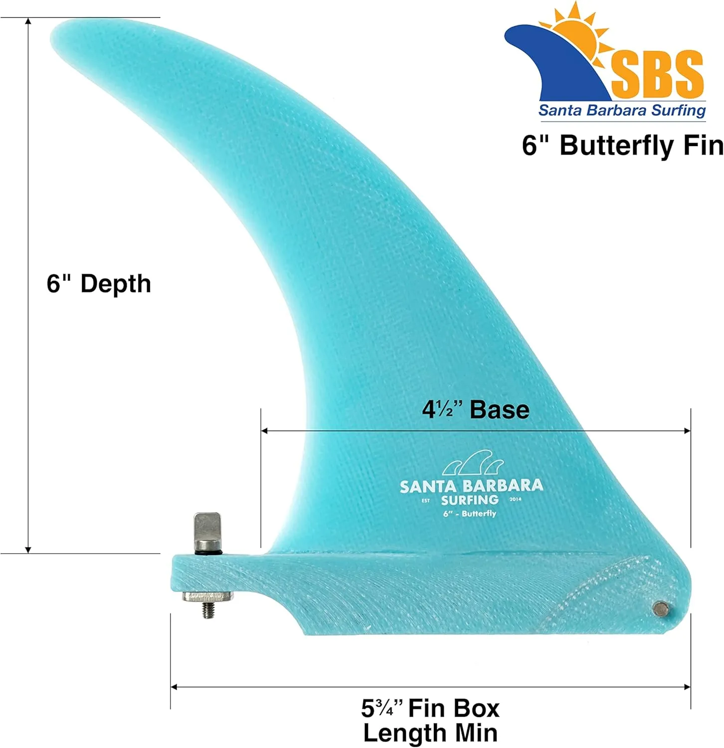 SBS Fiberglass Longboard Single Fin - Butterfly Model (Greenough 4-A Template)
