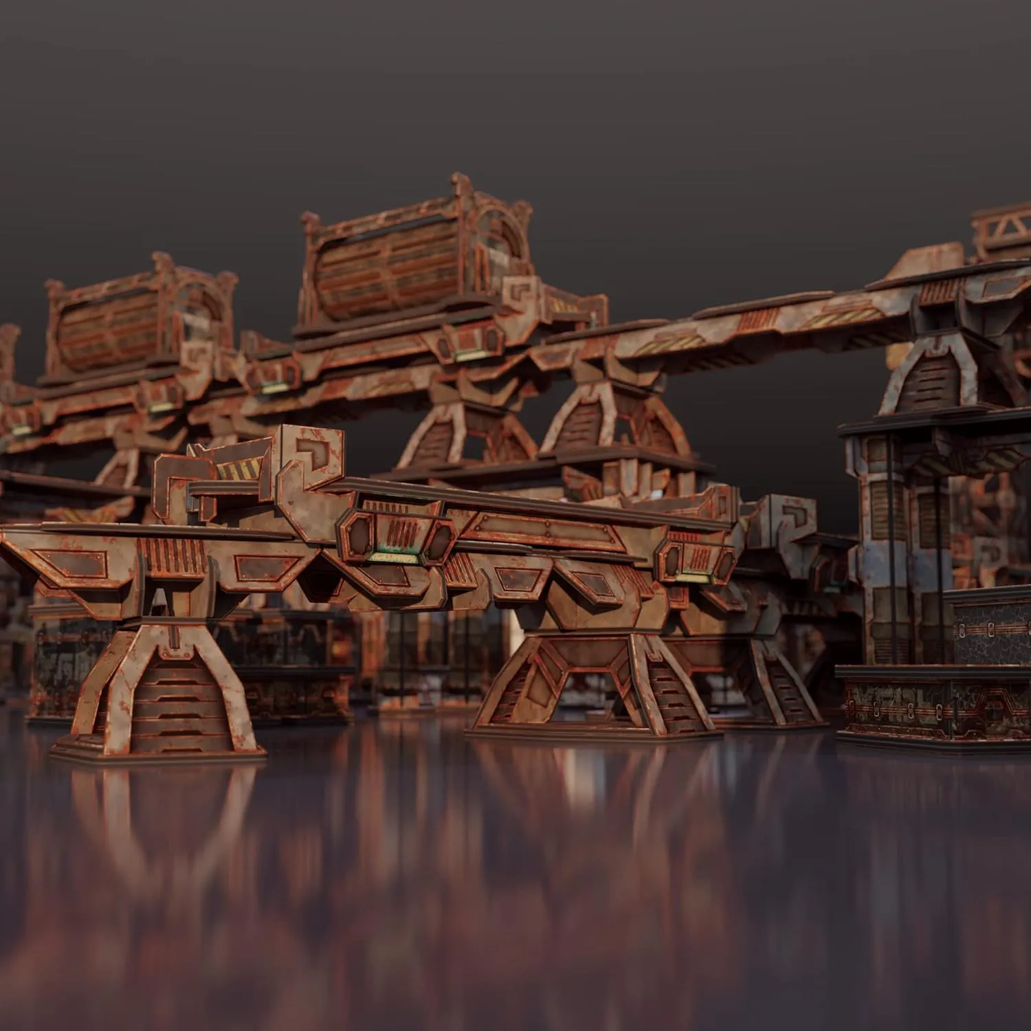 Sci-Fi Terrain: MagLev Rail Add-on, Abandoned Theme, Sturdy, Affordable, Great-Looking Full-Color Terrain, Quick and Easy to Assemble, Virtually Limitless Setups