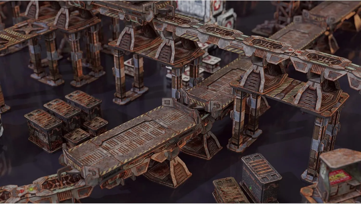 Sci-Fi Terrain: MagLev Rail Add-on, Abandoned Theme, Sturdy, Affordable, Great-Looking Full-Color Terrain, Quick and Easy to Assemble, Virtually Limitless Setups