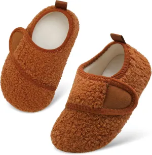 Scurtain Toddler Warm Winter House Slippers Baby Boys Girls Indoor Home Slippers Cozy Lightweight Non-Slip Shoes For Infant Kids Plush Linned