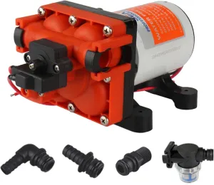 SEAFLO 43-Series Water Pressure Diaphragm Pump - 12V DC, 3.0 GPM, 55 PSI with Adjustable Pressure Switch, Self-Priming, UL & CSA Certified, Quick Attach - For RV, Boat, and Off-Grid Applications