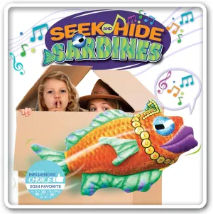 Seek and Hide Sardines - Hide as a Group with a Singing Fish! | Ages 5 , 4-16 Players | Hide and Seek Toys for Kids | Prank Gifts for Kids 8-12 | Family Group Gift | Prank Toys | Goofy and Silly!