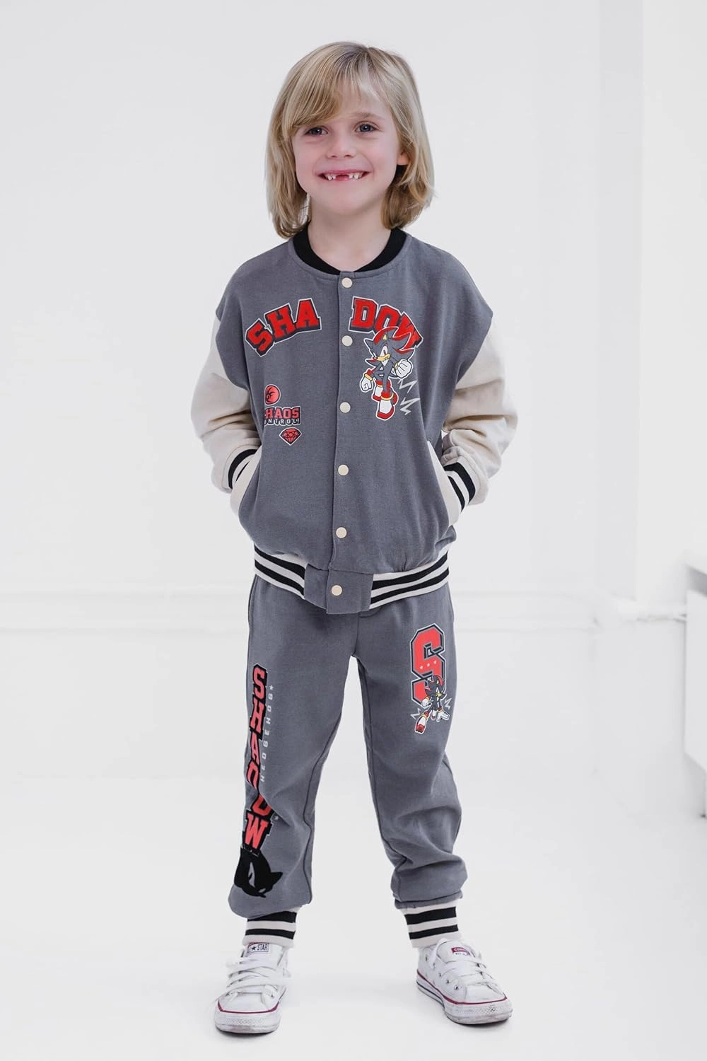 SEGA Sonic the Hedgehog Fleece Bomber Jacket and Jogger Pants Little Kid to Big Kid Sizes (4-14-16)