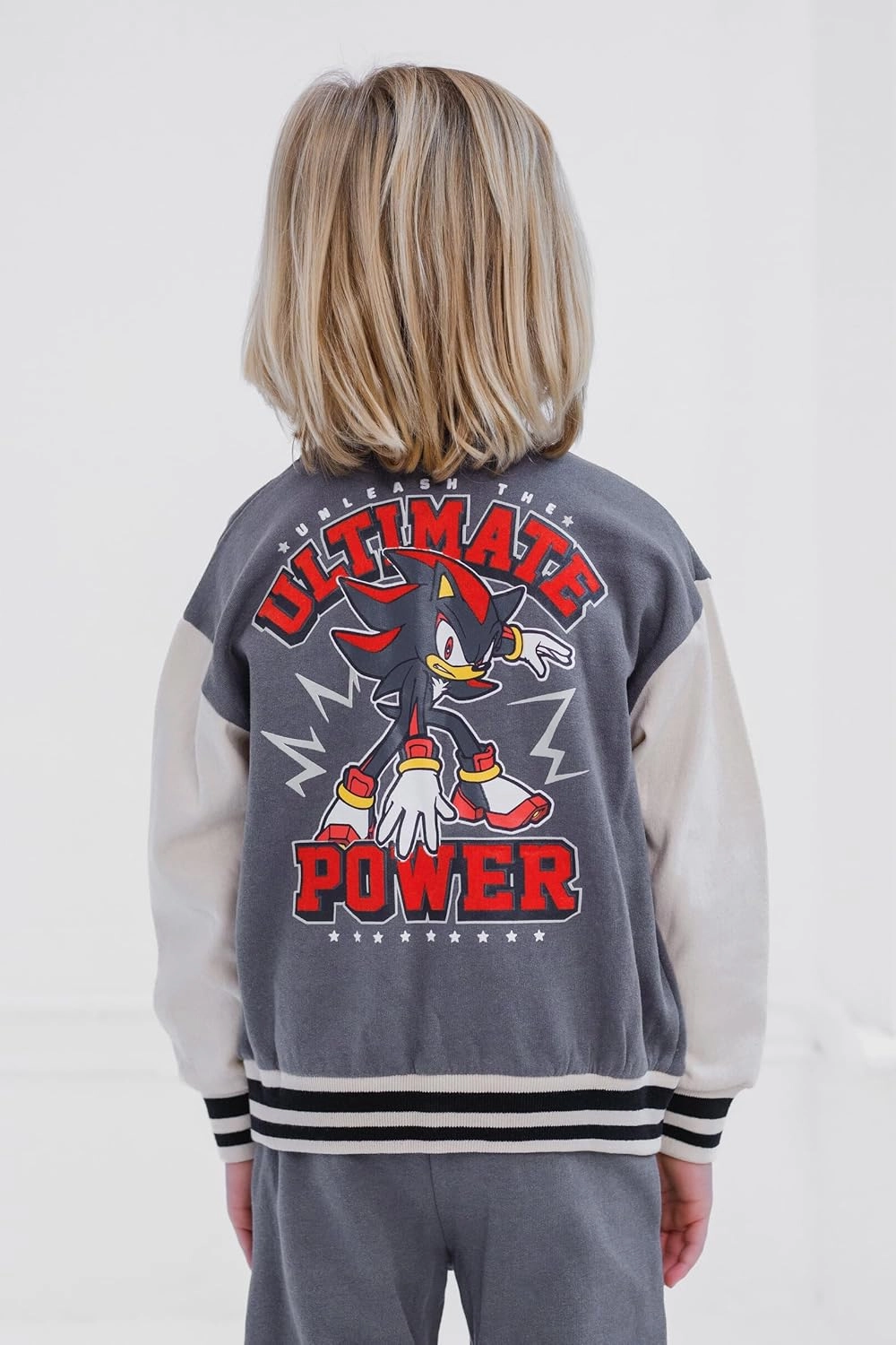 SEGA Sonic the Hedgehog Fleece Bomber Jacket and Jogger Pants Little Kid to Big Kid Sizes (4-14-16)