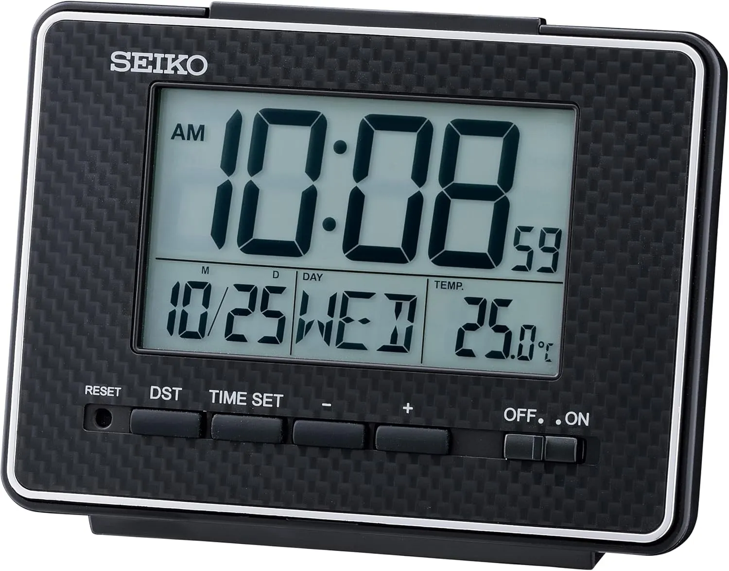 SEIKO Easton Digital Everything Alarm Clock, Black