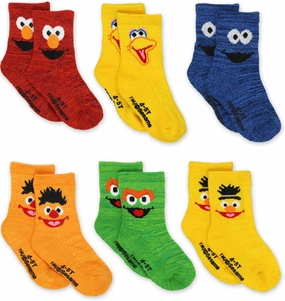 Sesame Street Elmo Boy's Girl's Multi Pack Crew Socks with Grippers (Baby/Toddler)