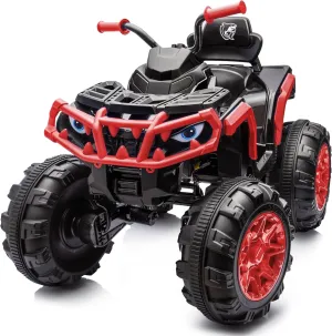 Shark Kids ATV 4 Wheeler, 24V 4WD Electric ATV Ride On Toy for Big Kids, 4X200W Motor, 5.6Mph Max Speed - Red