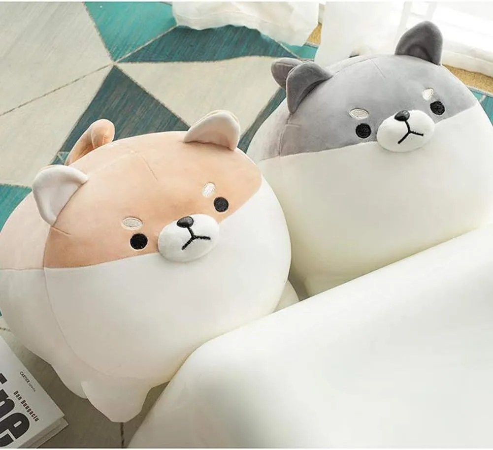 Shiba Inu Dog Plush Pillow,Cute Corgi Stuffed Animal Toy Doll Gifts for Valentine,Christmas (Brown, 15.7 inch)