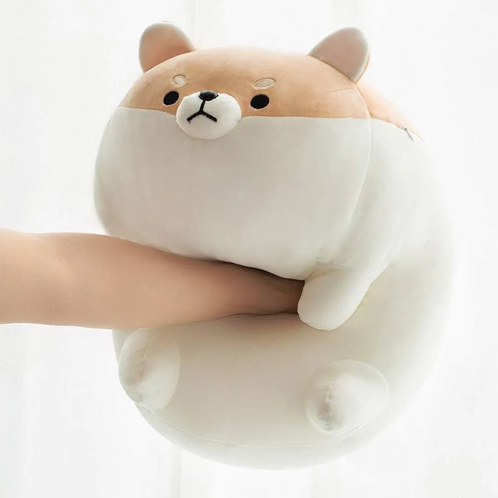 Shiba Inu Dog Plush Pillow,Cute Corgi Stuffed Animal Toy Doll Gifts for Valentine,Christmas (Brown, 15.7 inch)