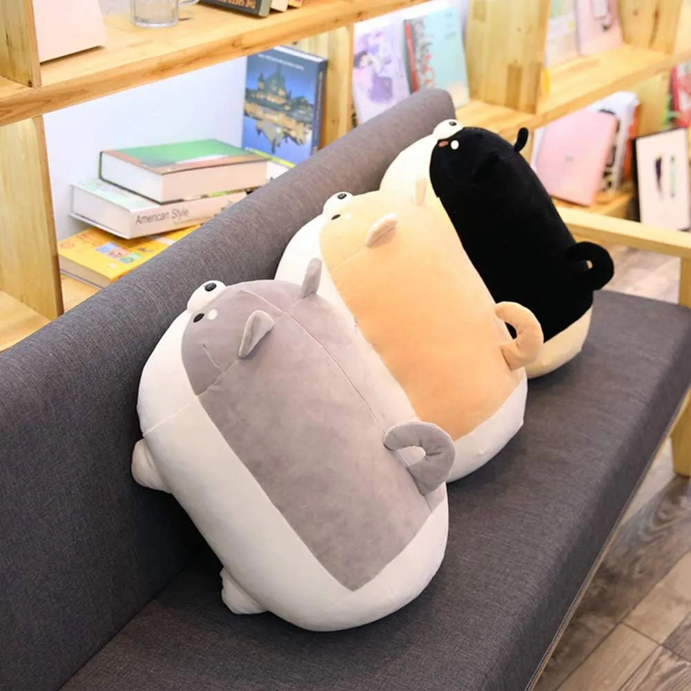 Shiba Inu Dog Plush Pillow,Cute Corgi Stuffed Animal Toy Doll Gifts for Valentine,Christmas (Brown, 15.7 inch)