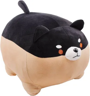 Shiba Inu Plush Toy Corgi Kawaii Dog Hugging Pillow Stuffed Animal Soft Dolls Gift (Black, 19.6 Inches)