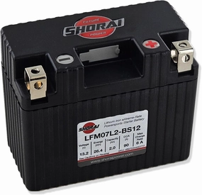 Shorai LFM Lithium-iron Battery w/BMS, LFM07L2-BS12, 2.0Ah 13.2V, 26.4WHr, "L" Type, Case 2