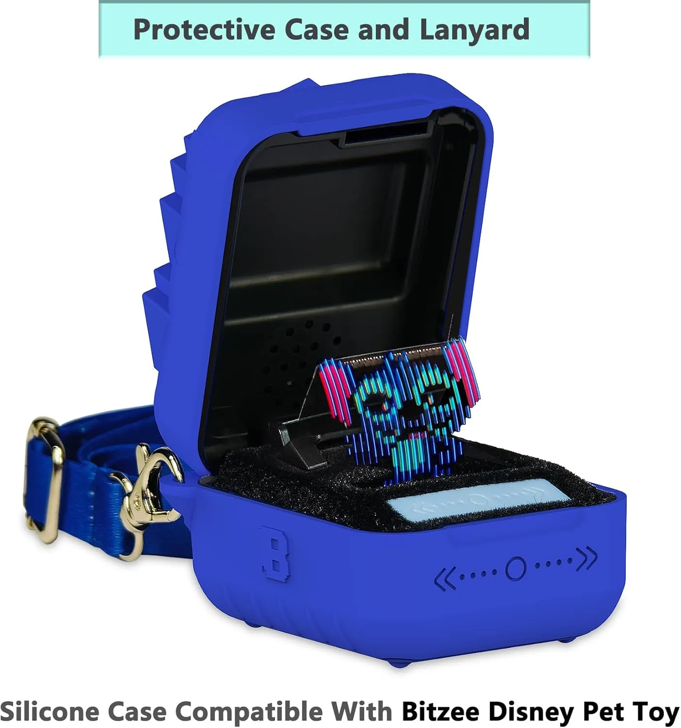 Silicone Case for Bitzee Disney Interactive Toy Digital Pet, Protective Cover for Bitzee Disney Virtual Digital Pet Accessories (Blue)