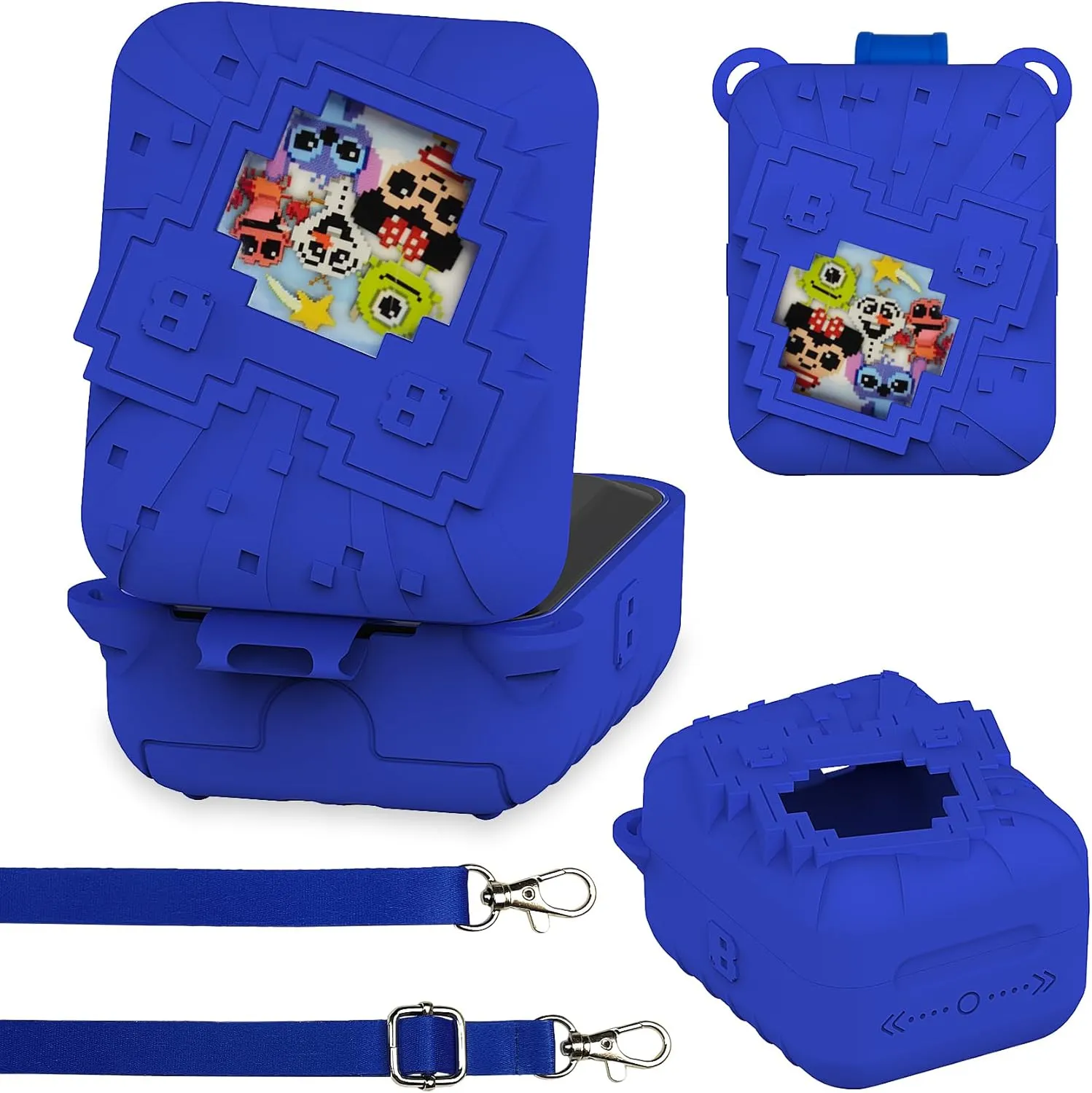 Silicone Case for Bitzee Disney Interactive Toy Digital Pet, Protective Cover for Bitzee Disney Virtual Digital Pet Accessories (Blue)