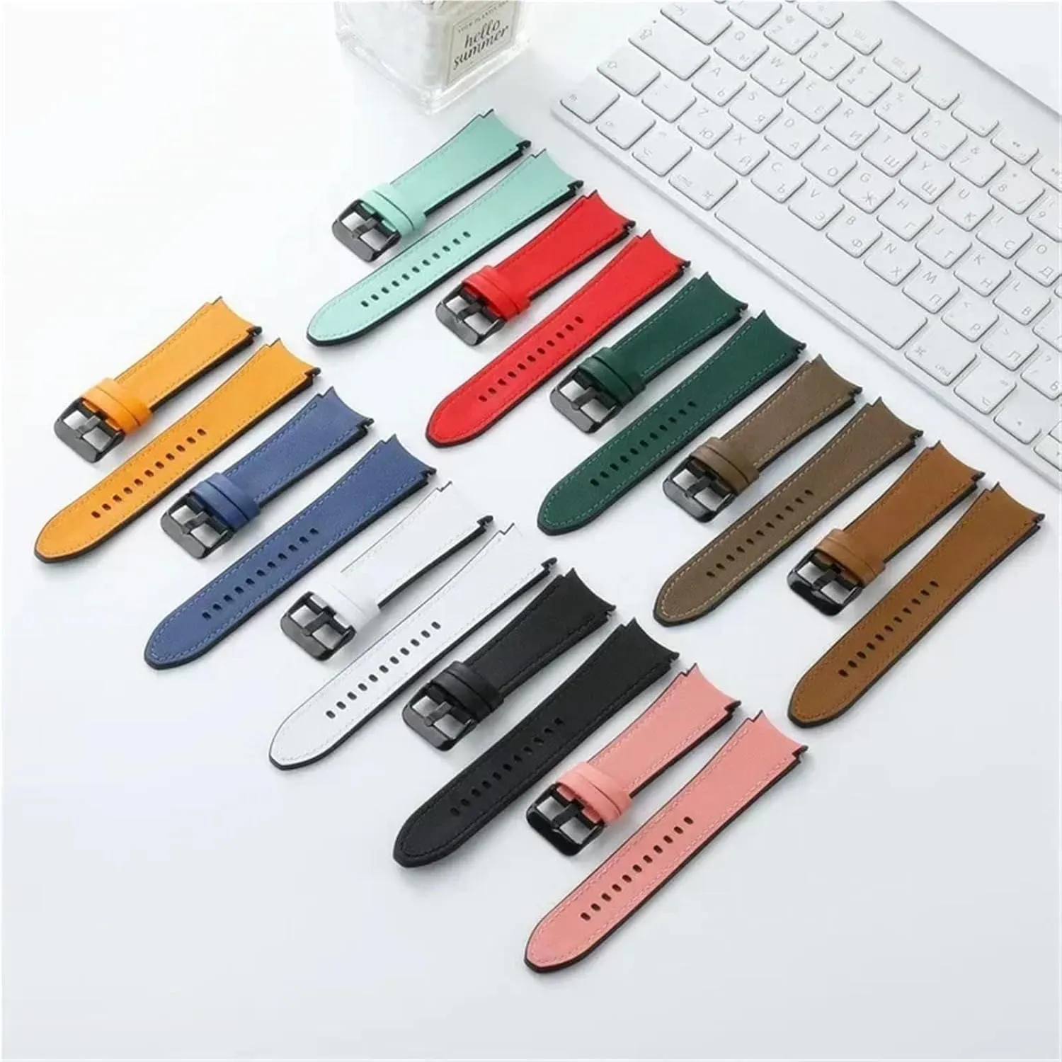 Silicone Leather Strap Watch Classic Sports Replacement Bracelet For Men Women Quick Release Universal
