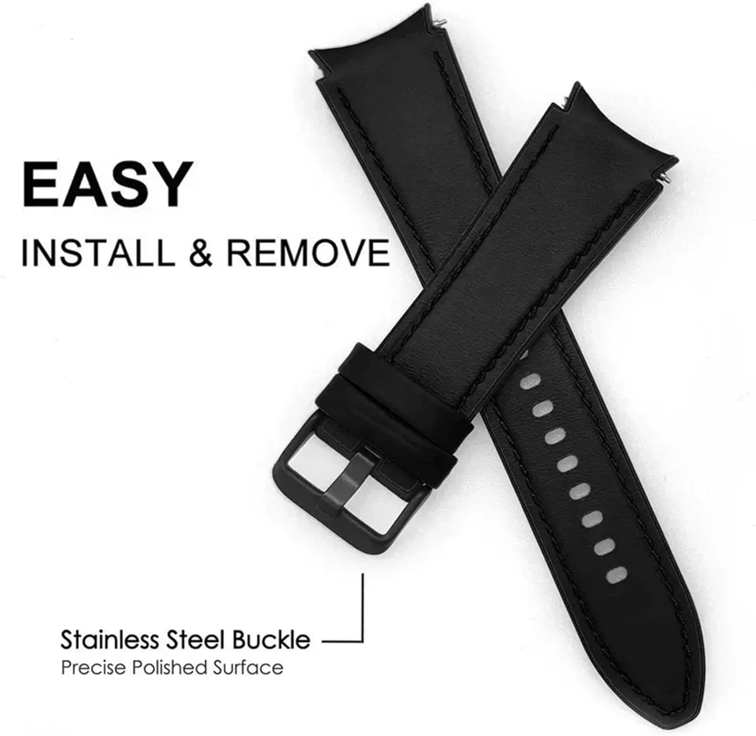 Silicone Leather Strap Watch Classic Sports Replacement Bracelet For Men Women Quick Release Universal
