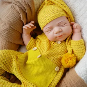 Silicone Reborn Baby Doll Full Silicone Baby Doll Realistic 1:1 Reduction Lifelike Reborn Baby Dolls Silicone Full Body Feeding Toy Gift for Kids