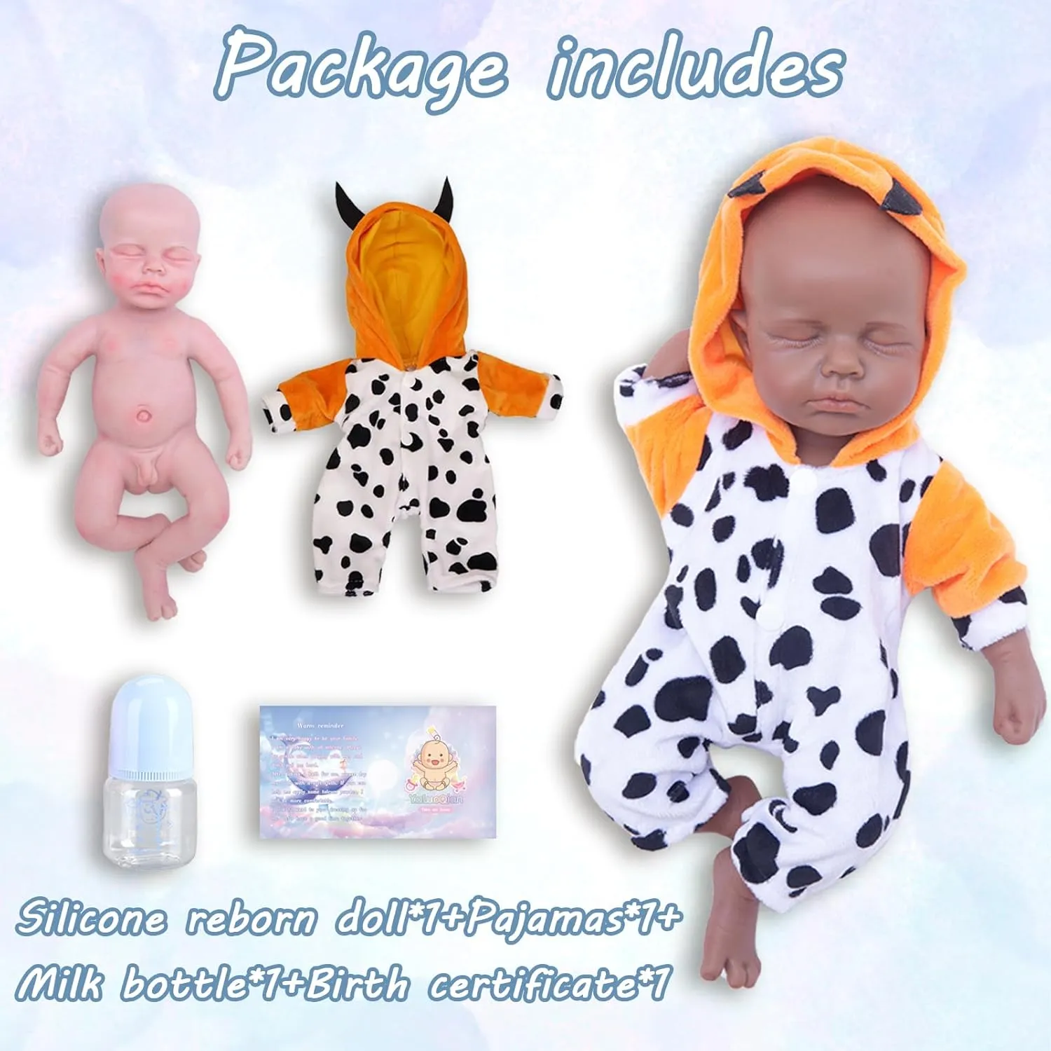 Silicone Reborn Baby Doll Full Silicone Baby Doll Realistic 1:1 Reduction Lifelike Reborn Baby Dolls Silicone Full Body Feeding Toy Gift for Kids