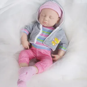 Silicone Reborn Baby Doll Realistic 1:1 Reduction Lifelike Reborn Baby Dolls Silicone Full Body Feeding Toy Gift for Kids, Zora-ivory White