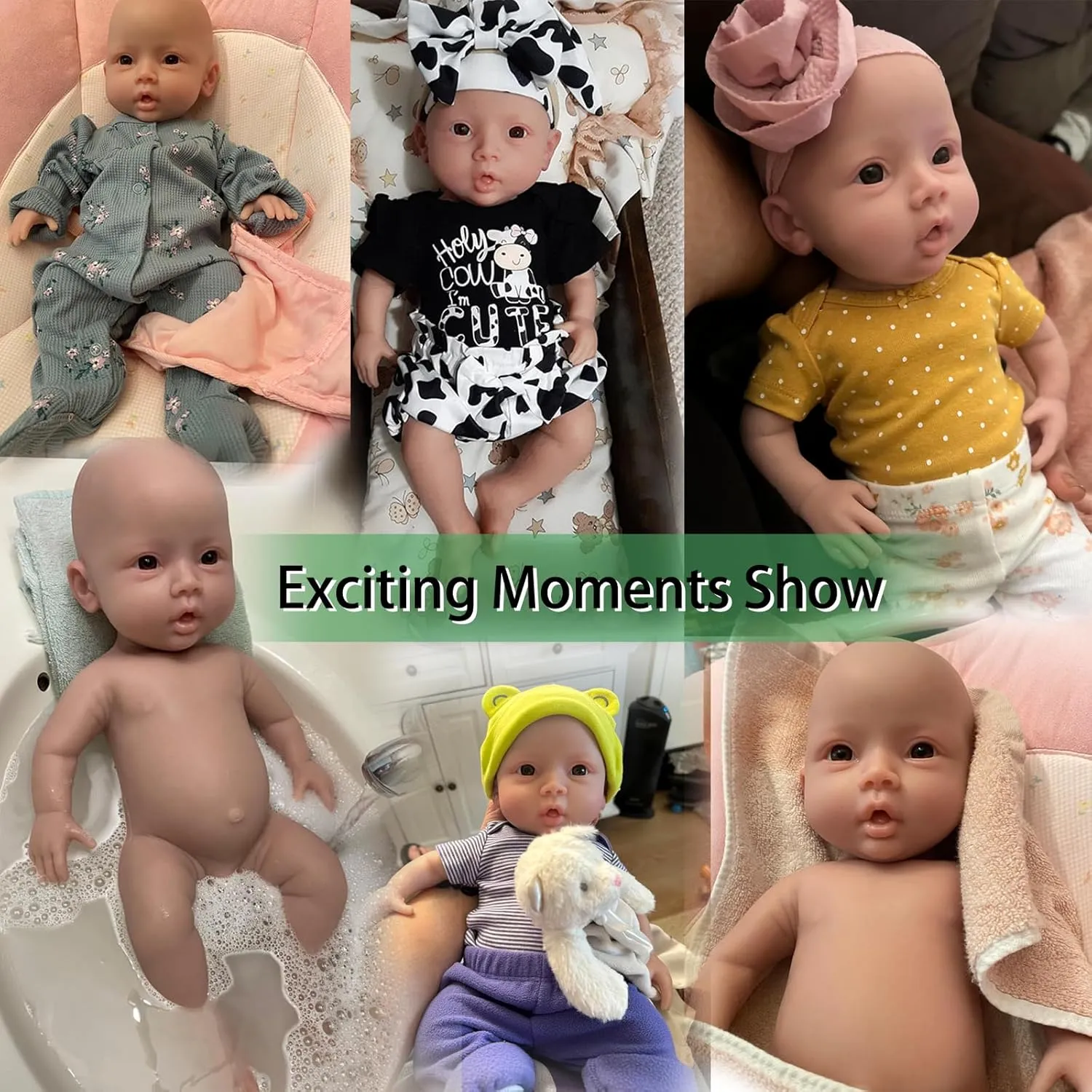 Silicone Reborn Baby Dolls Girl 18.5 inch Full Body Doll Life Size (18.5 inch Ivory)