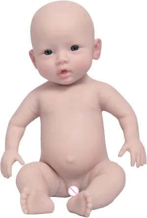 Silicone Reborn Baby Dolls Girl 18.5 inch Full Body Doll Life Size (18.5 inch Ivory)