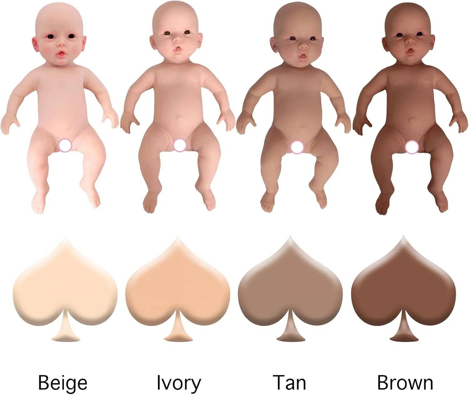 Silicone Reborn Baby Dolls Girl 18.5 inch Full Body Doll Life Size (18.5 inch Ivory)