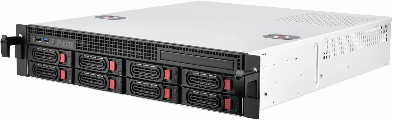 Silverstone RM21-308 2U Rackmount Server Case with 8 X 3.5 Hot Swap Bays Micro-ATX Support RM21-308-x
