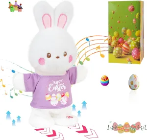 Singing Stuffed Animal Walking Bunny Easter Gifts Electric Musical Bunny Singing Bunny Plush Toys Jumpping Bunny The Rabbit Stuffed Aniamls is Wearing Easter Christmas Halloween T-Shirt, 11"