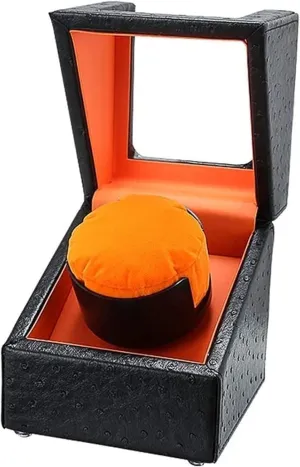 Single Watch Winder Box Motor Flexible Plush Pillow 4 Rotation Modes Setting Automatic