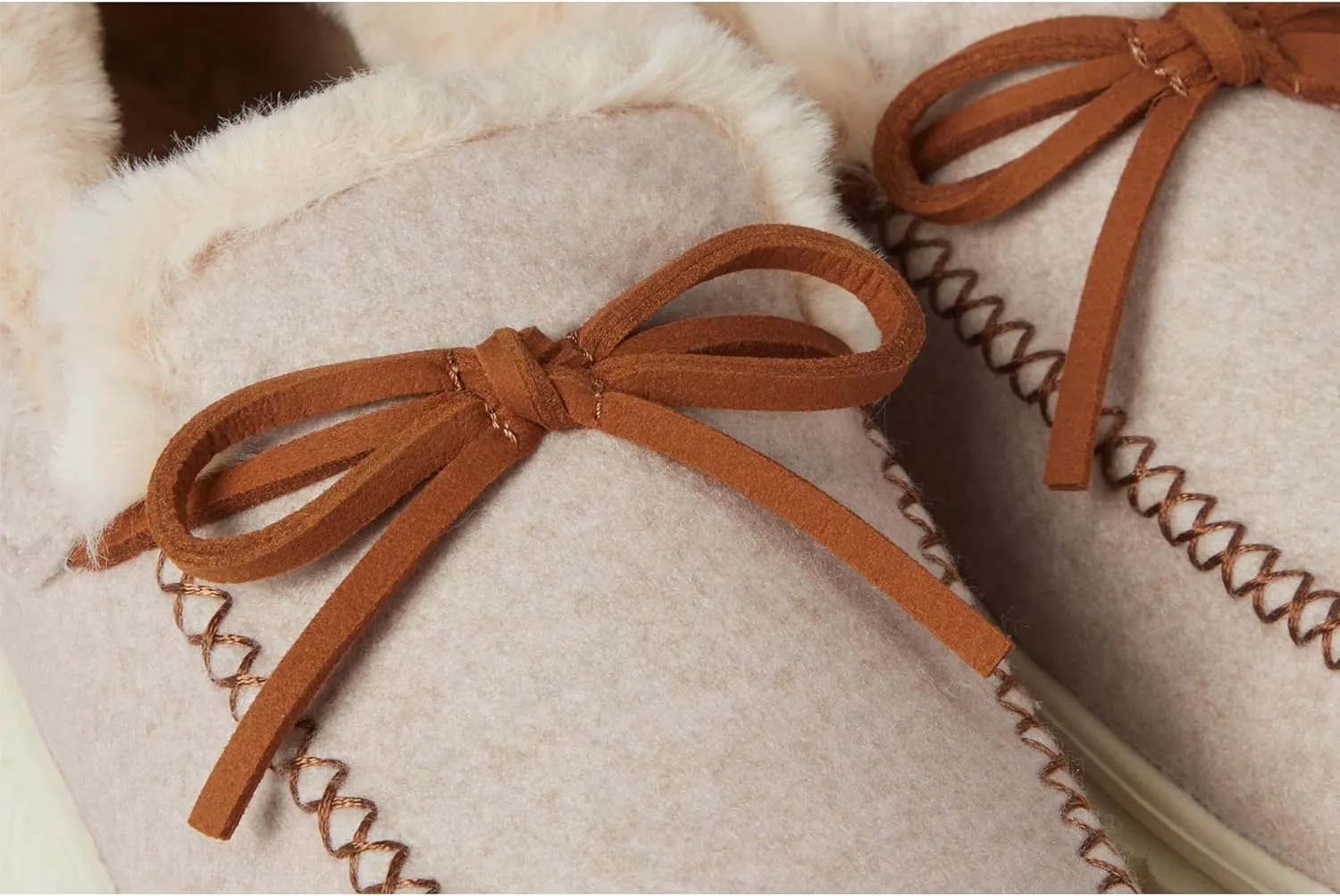 Skechers Women's Cozy Ojai Faux Wool Moccasin Slippers with Memory Foam