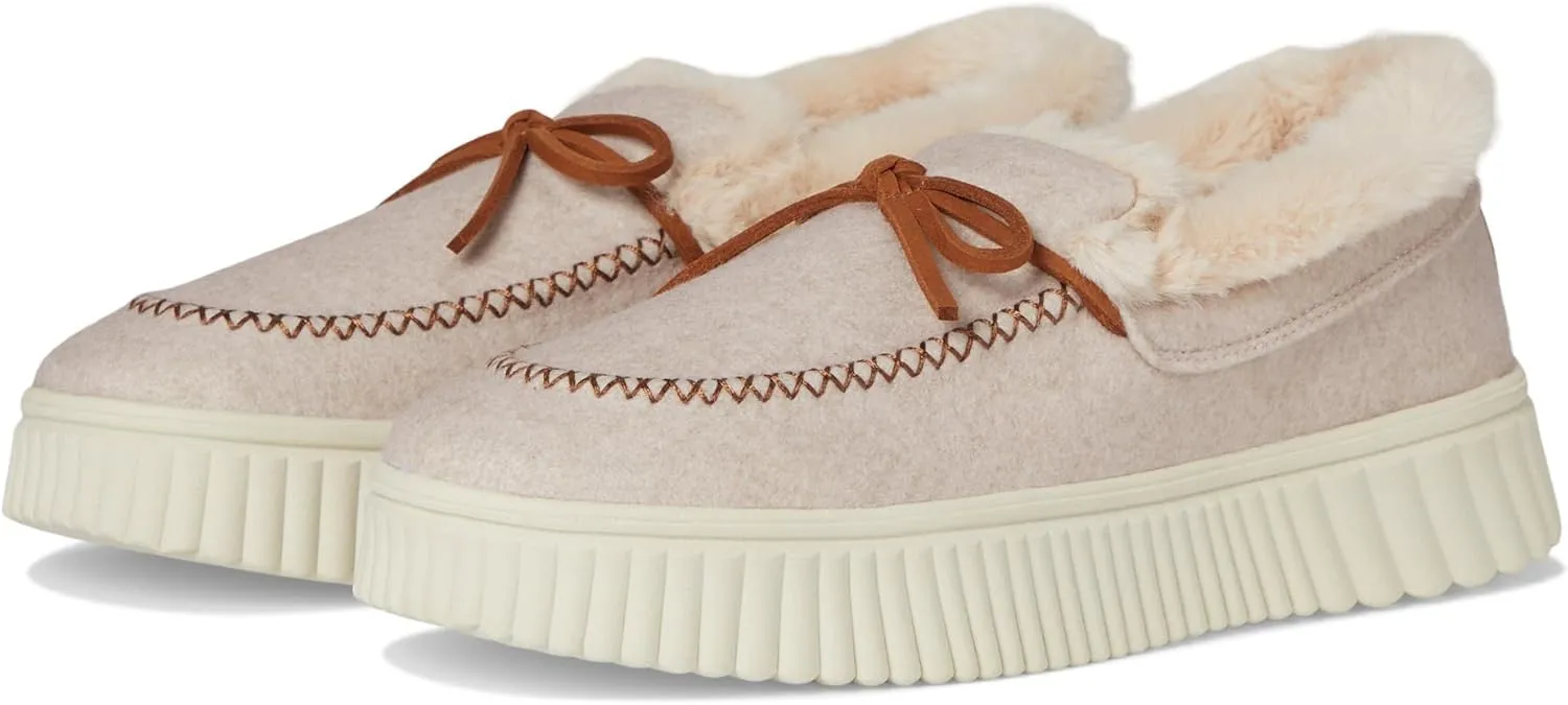 Skechers Women's Cozy Ojai Faux Wool Moccasin Slippers with Memory Foam