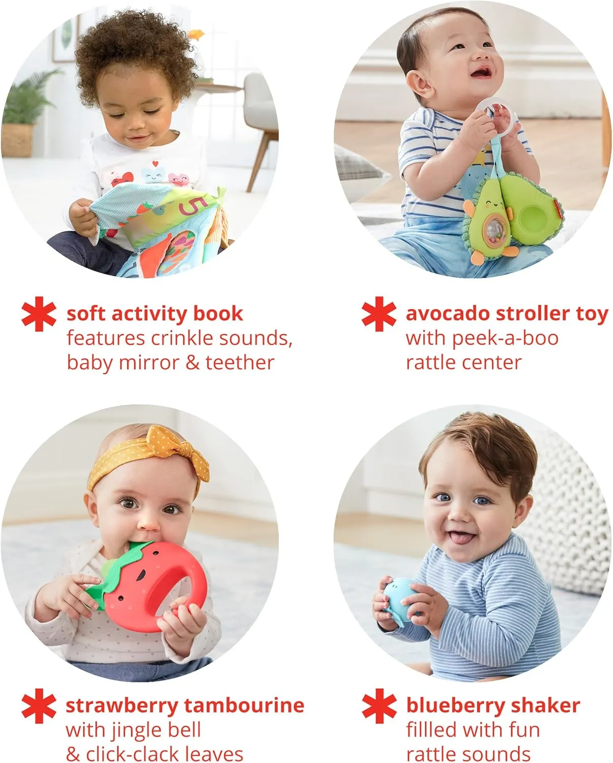 Skip Hop Baby Musical Toys Gift Set, Farmstand Fresh Picks, 3 Months 