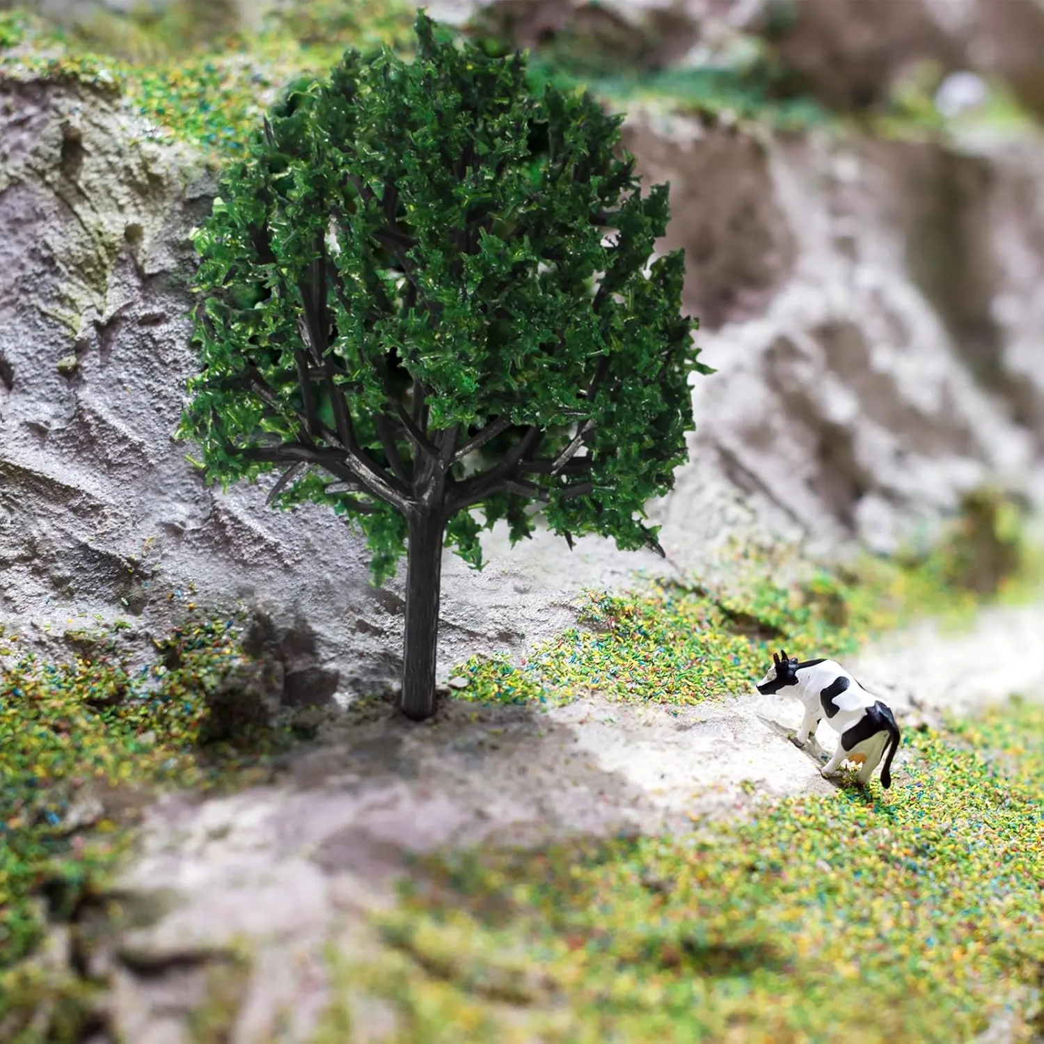 Skylety 35 Pieces Model Trees 1.2-6.3 Inch Mixed Miniature Toy Trees Diorama Supplies Fake Plants For Train Scenery Architecture Diy Crafts, Building Model Scenery Landscape Natural Green