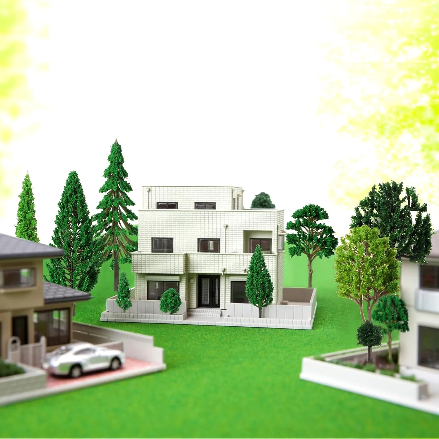Skylety 35 Pieces Model Trees 1.2-6.3 Inch Mixed Miniature Toy Trees Diorama Supplies Fake Plants For Train Scenery Architecture Diy Crafts, Building Model Scenery Landscape Natural Green