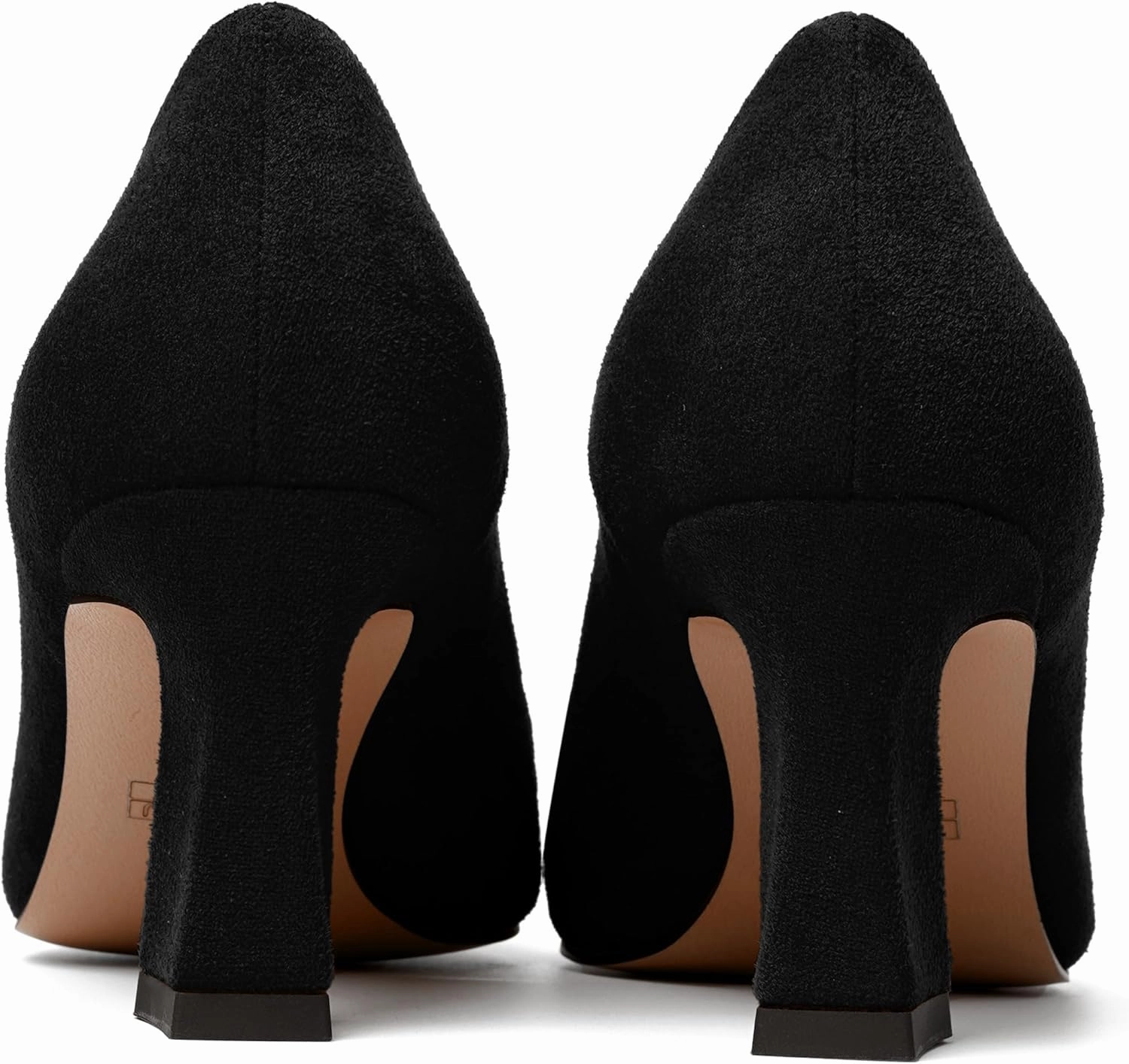 SKYSTERRY Womens Suede Slip On Round Toe Cute Evening Spool Mid Heel Pumps Shoes 2.5 Inch