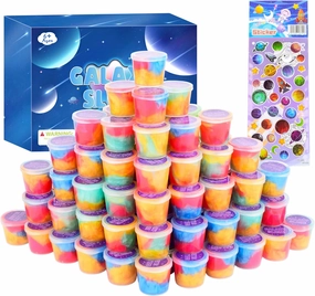 Slime Party Favors, 45 Cup Galaxy Slime for Easter Basket Fillings, Non Sticky Mess-Free, Premium Stress Relief Toy for Kids Girls Boys, Goody Bag Stuffers, Birthday Gifts and Classroom Rewards