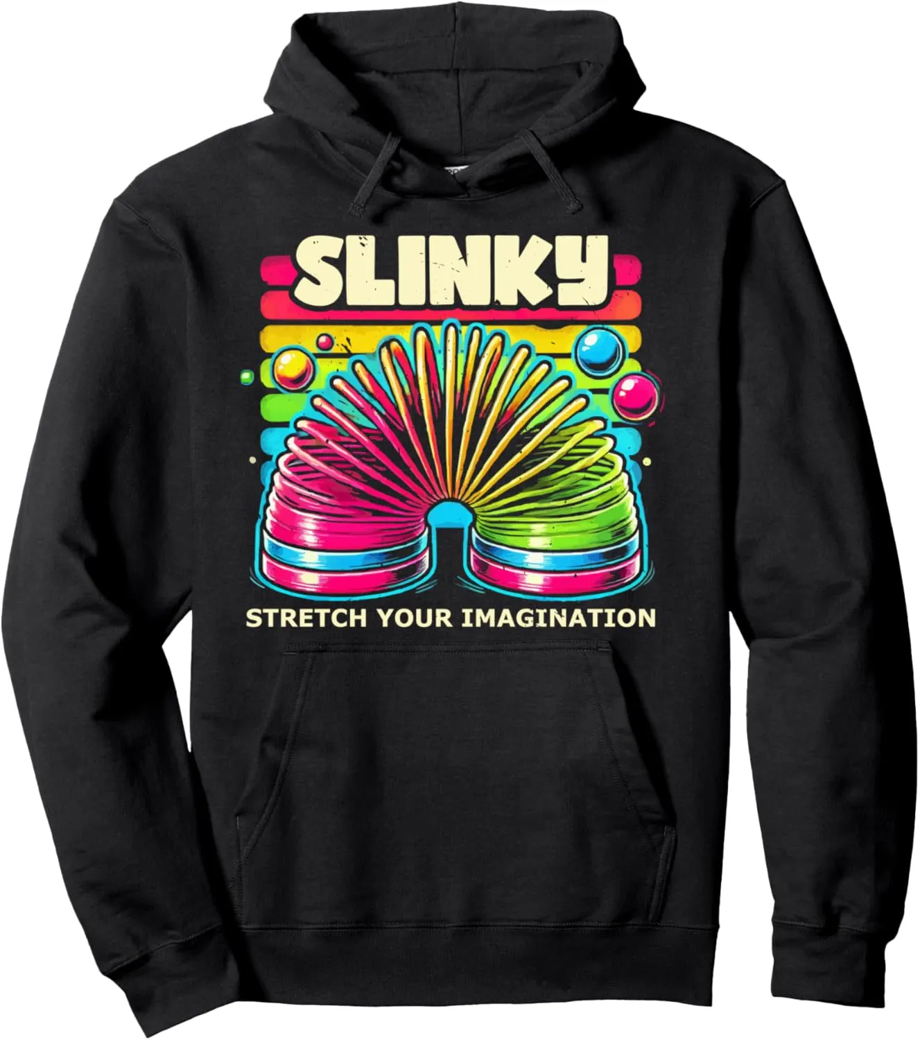 Slinky Toy Slinky Spring Retro 90s Toy Slinkies Pullover Hoodie