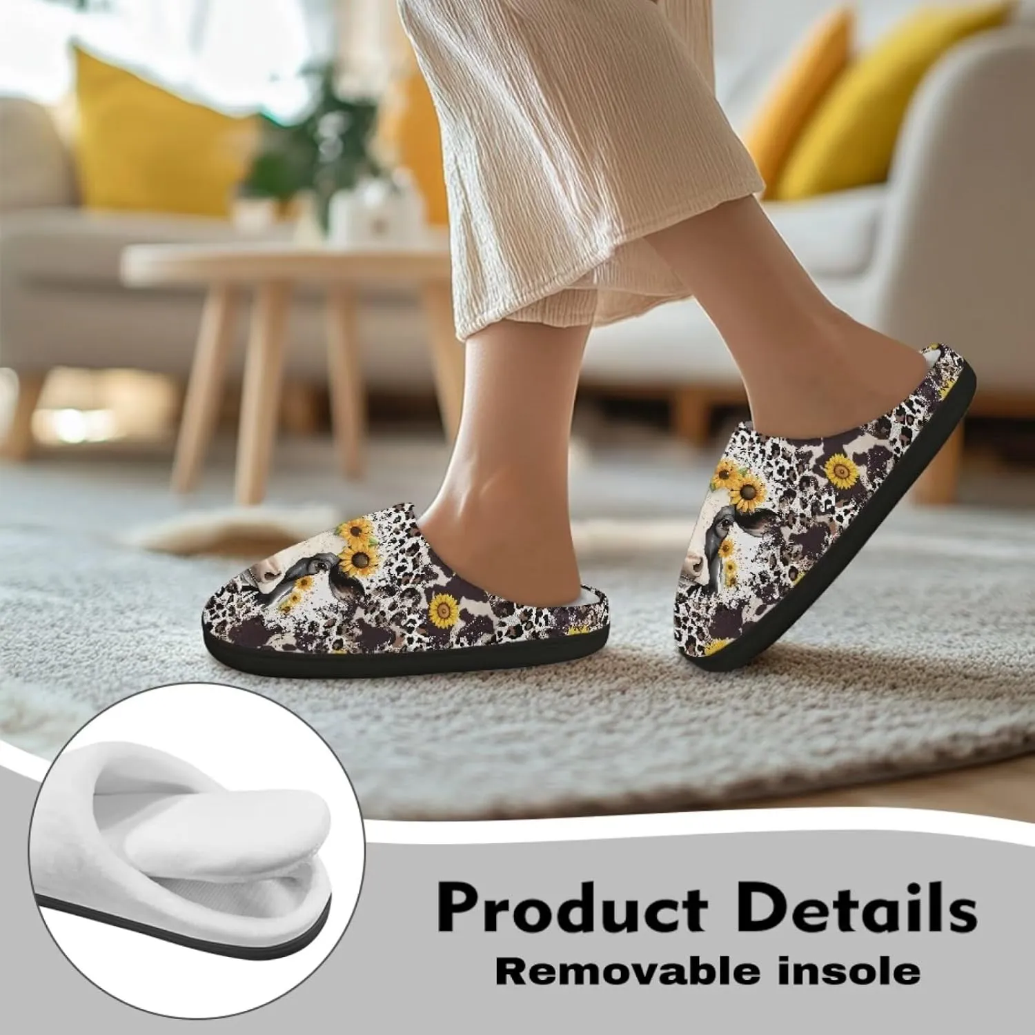 Slippers for Women Indoors and Outdoors, Mens Comfy Flannel Warm Slippers Flat Clogs Winter House Slippers