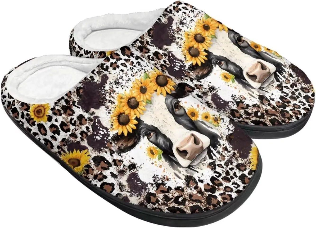 Slippers for Women Indoors and Outdoors, Mens Comfy Flannel Warm Slippers Flat Clogs Winter House Slippers