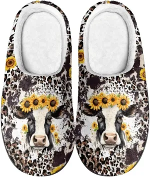 Slippers for Women Indoors and Outdoors, Mens Comfy Flannel Warm Slippers Flat Clogs Winter House Slippers